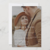 Einfache Hochzeit mit vollem Foto Einladung (Vorderseite)