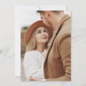 Einfache Hochzeit mit vollem Foto Einladung (Rückseite)