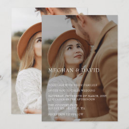 Einfache Hochzeit mit vollem Foto Einladung