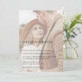 Einfache Hochzeit mit vollem Foto Einladung (Stehend Vorderseite)