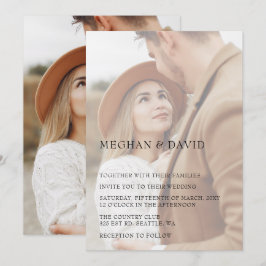 Einfache Hochzeit mit vollem Foto Einladung