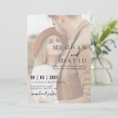 Einfache Hochzeit mit vollem Foto Einladung (Stehend Vorderseite)