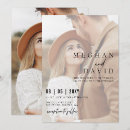 Einfache Hochzeit mit vollem Foto Einladung