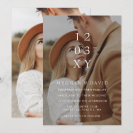 Einfache Hochzeit mit vollem Foto Einladung