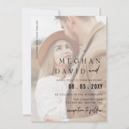 Einfache Hochzeit mit vollem Foto Einladung