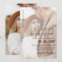 Einfache Hochzeit mit vollem Foto Einladung