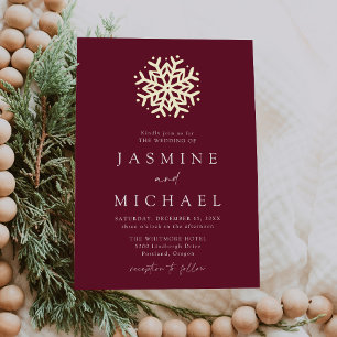 Einfache Hochzeit mit Wein und Gold Folieneinladung