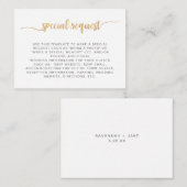 Einfache Hochzeit mit weißem Gold Begleitkarte (Vorne/Hinten)