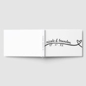 Einfache Hochzeit mit weißem und schwarzem Herzen Gästebuch (Voll)