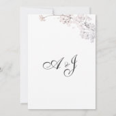 Einfache Hochzeit mit weißer Rosa Kirsche Einladung (Rückseite)