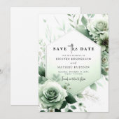 Einfache Hochzeit mit weißer Wasserfarbe Save The Date (Vorne/Hinten)