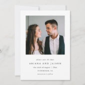 Einfache Hochzeit mit zwei Fotos Save The Date (Vorderseite)
