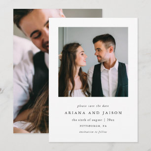 Einfache Hochzeit mit zwei Fotos Save The Date