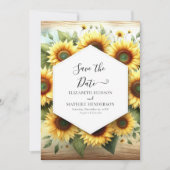 Einfache Hochzeit moderner Sonnenblumen Save The Date (Vorderseite)