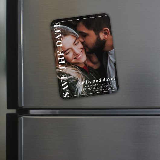 Einfache Hochzeit Modernes Foto Save the Date Magnet