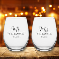 Einfache Hochzeit Mr. Mrs. Names Date Custom