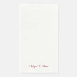 Einfache Hochzeit oder Urlaub im Roten Text Serviette