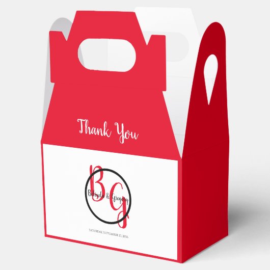 Einfache Hochzeit Personalisierter Initialen Geschenkschachtel (Geöffnet)