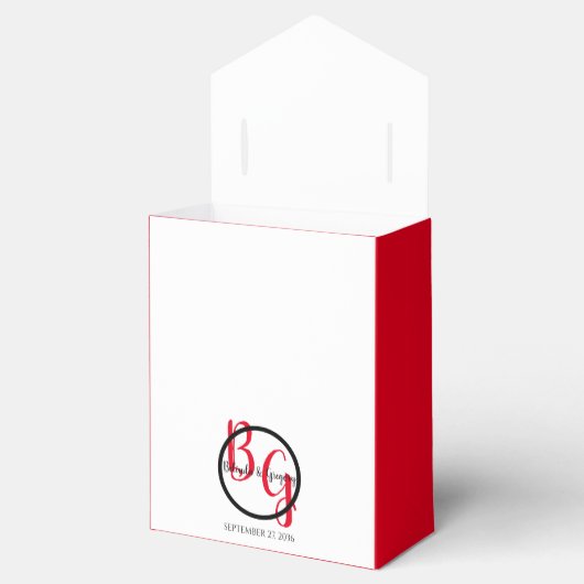 Einfache Hochzeit Personalisierter Initialen Geschenkschachtel (Geöffnet)