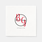 Einfache Hochzeit Personalisierter Initialen Serviette (Vorderseite)