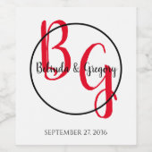 Einfache Hochzeit Personalisierter Initialen Weinetikett (Einzelnes Label)