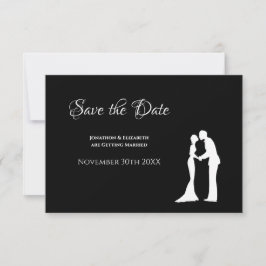 Einfache Hochzeit Rett Datum Schwarz-weiße Brautst