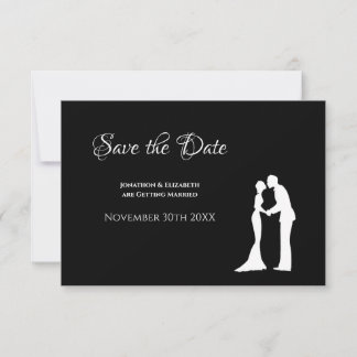 Einfache Hochzeit Rett Datum Schwarz-weiße Brautst
