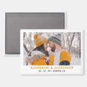 Einfache Hochzeit retten das Datum Modernes Minima Magnet (Vorderseite/Rückseite)