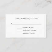 Einfache Hochzeit RSVP Begleitkarte (Rückseite)