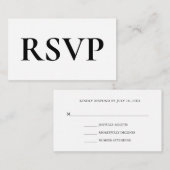 Einfache Hochzeit RSVP Begleitkarte (Vorne/Hinten)
