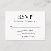 Einfache Hochzeit RSVP Begleitkarte (Vorderseite)