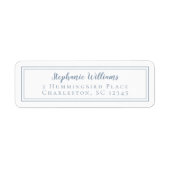 Einfache Hochzeit RSVP Dusty Blue und White (Vorne)