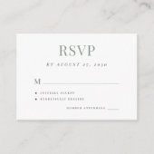 Einfache Hochzeit rsvp elegante Hochzeit Begleitkarte (Vorderseite)