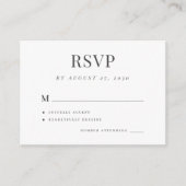 Einfache Hochzeit rsvp elegante Hochzeit Begleitkarte (Vorderseite)