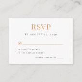 Einfache Hochzeit rsvp elegante Hochzeit Begleitkarte (Vorderseite)
