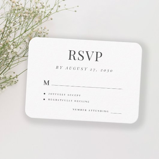Einfache Hochzeit rsvp elegante Hochzeit Begleitkarte