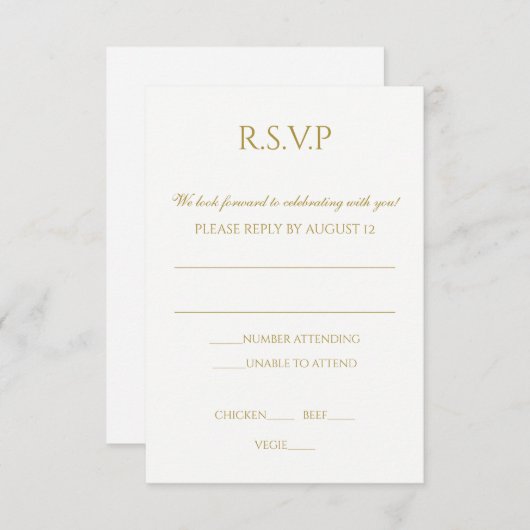 Einfache Hochzeit RSVP PostCard Einladung (Vorne/Hinten)