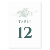 Einfache Hochzeit Rustikal Grün und Weiß Tischnummer (Vorderseite)