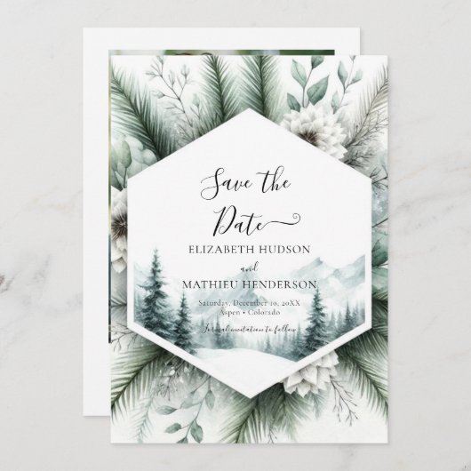 Einfache Hochzeit Save The Date (Vorne/Hinten)