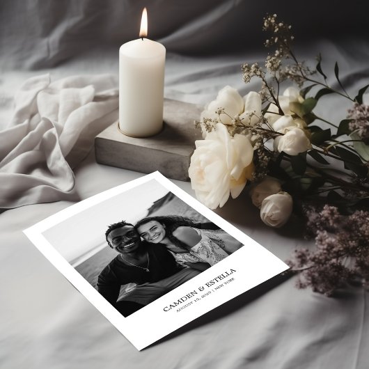 Einfache Hochzeit Save the Date mit Foto