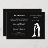 Einfache Hochzeit Schwarz/Weiß Braut und Bräuche Einladung (Vorne/Hinten)