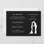 Einfache Hochzeit Schwarz/Weiß Braut und Bräuche Einladung (Vorderseite)