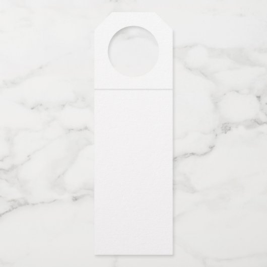 Einfache Hochzeit Schwarz-weißer Tischnummer Flaschenanhänger (Rückseite)