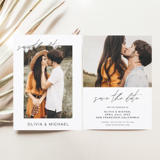 Einfache Hochzeit Speichern Sie das Date-Foto Mini Save The Date