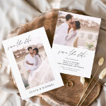 Einfache Hochzeit Speichern Sie das Date-Foto Mini Save The Date<br><div class="desc">Hochzeit Speichern Sie die Datumskarten,  die ein Foto auf der Vorder- und Rückseite haben. Die Save the Date-Karten enthalten eine moderne,  handgeschriebene,  kursive Schriftzeichen-Typografie,  die elegant,  einfach und modern nach einem einfachen Hochzeitstag-Fest zu verwenden sind.</div>