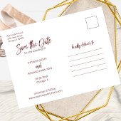 Einfache Hochzeit Speichern Sie das Foto-Collage v Postkarte