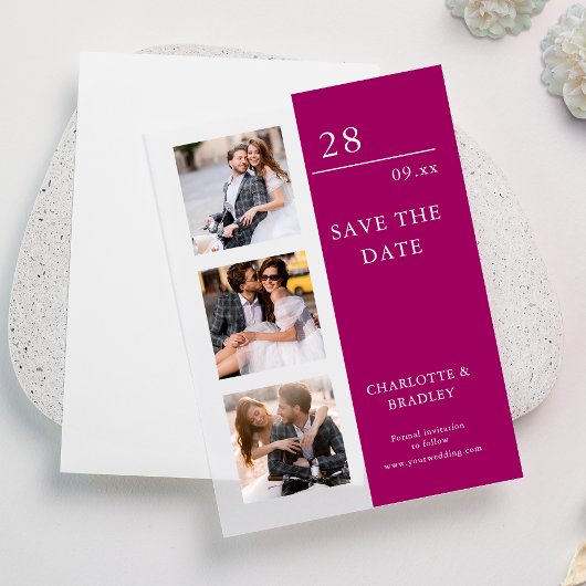 Einfache Hochzeit Speichern Sie das Foto Datum Pergament Einladungen