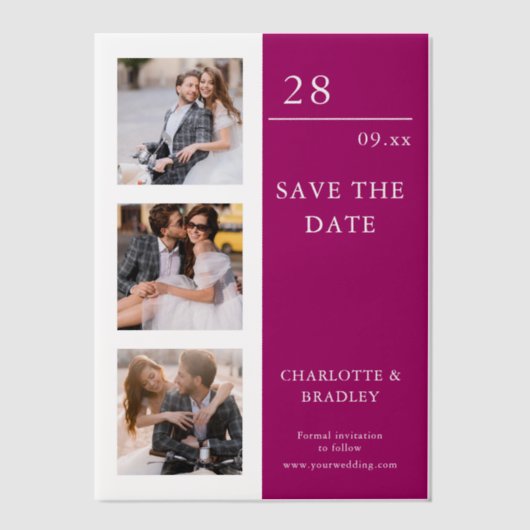 Einfache Hochzeit Speichern Sie das Foto Datum Pergament Einladungen (Vorderseite)