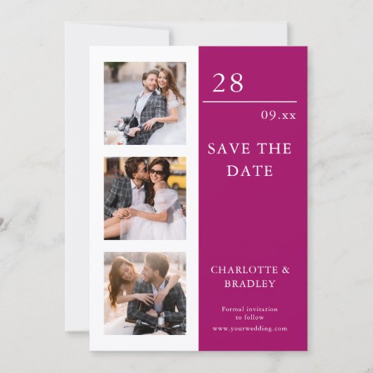 Einfache Hochzeit Speichern Sie das Foto Datum Save The Date (Vorderseite)