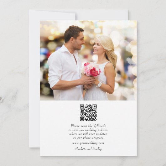 Einfache Hochzeit Speichern Sie das Foto Datum Save The Date (Rückseite)